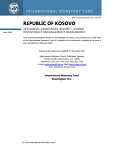 Republic of Kosovo Public Investment Management Assessment (PIMA)