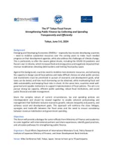 The Ninth Tokyo Fiscal Forum: Strengthening Public Finance by Collecting and Spending Transparently and Efficiently