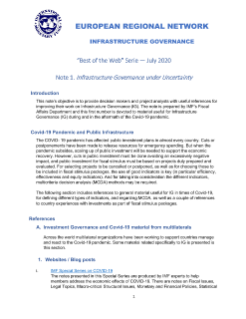 “Best of the Web” Serie 
Note 1. Infrastructure Governance under Uncertainty