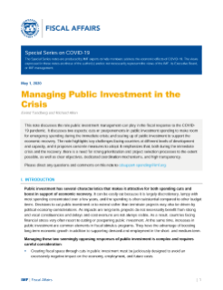 Managing Public Investment in the Crisis
