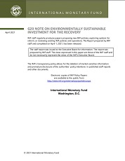 G20 Note On Environmentally Sustainable Investment For The Recovery